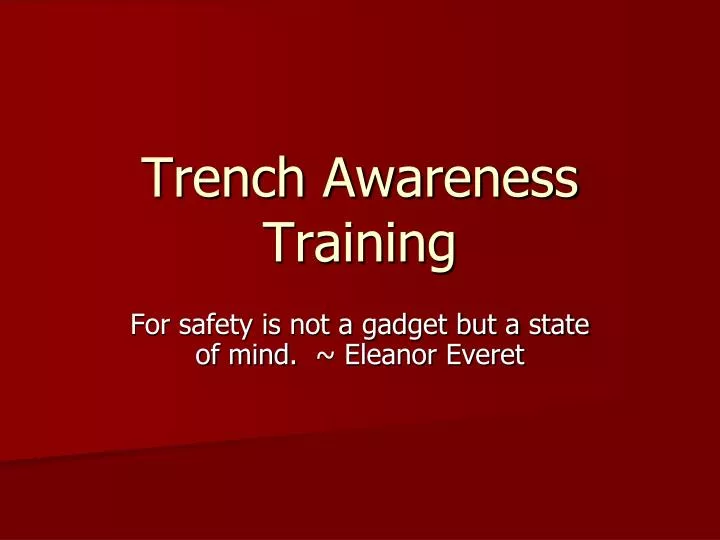 trench awareness training