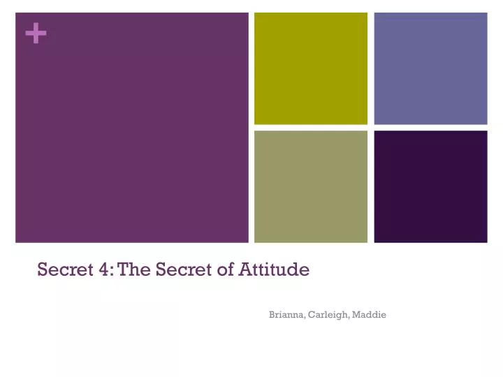 secret 4 the secret of attitude