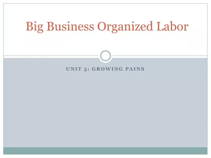 big business organized labor