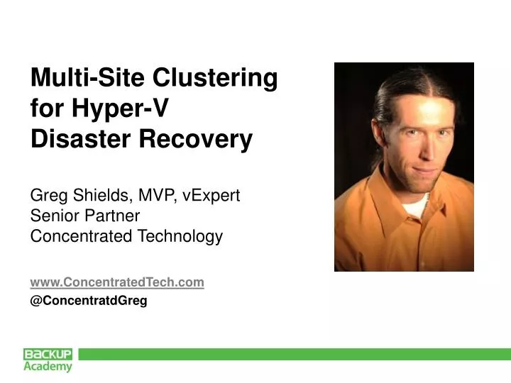 multi site clustering for hyper v disaster recovery