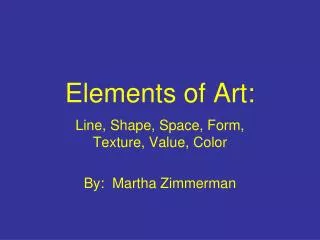 Elements of Art: