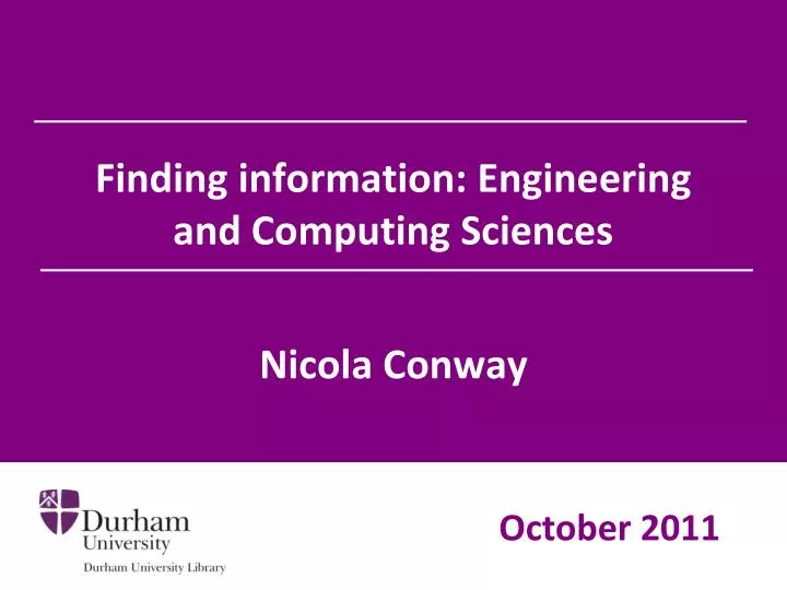 finding information engineering and computing sciences