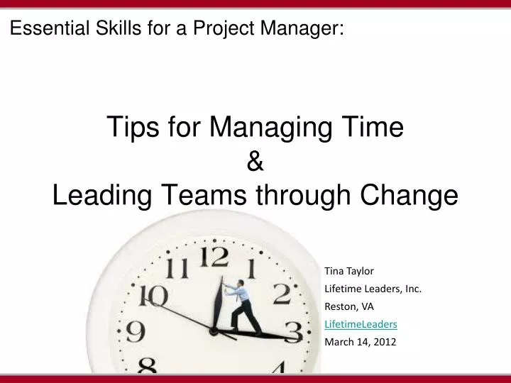 tips for managing time leading teams through change