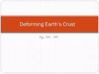 deforming earth s crust