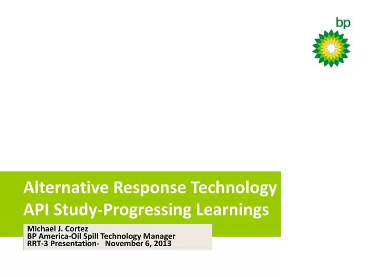 alternative response technology api api study progressing learnings