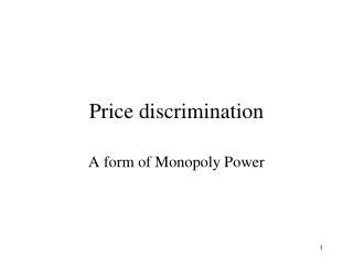 Price discrimination