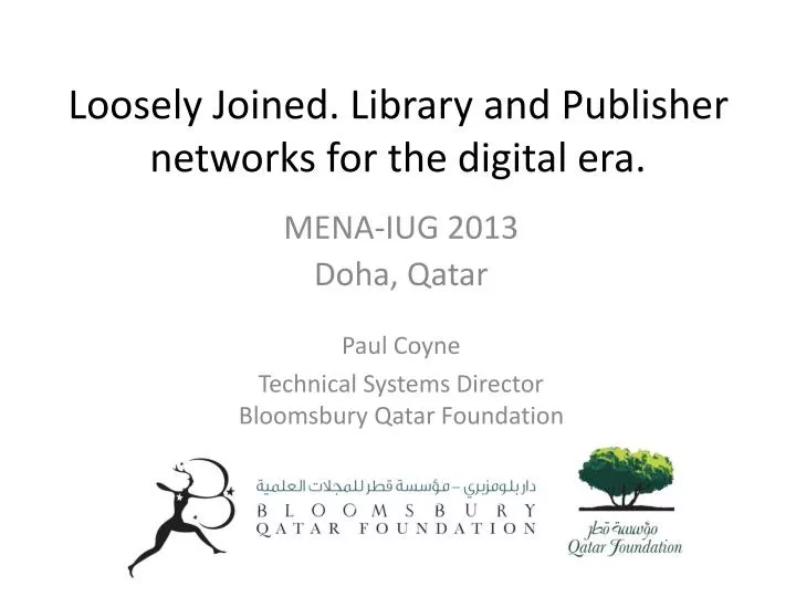loosely joined library and publisher networks for the digital era