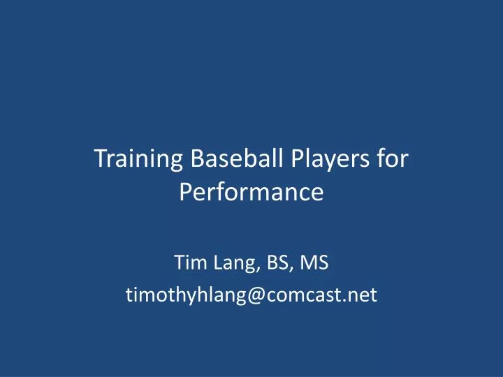 training baseball players for performance