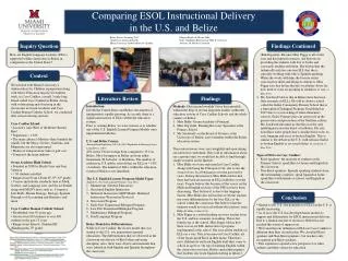 Comparing ESOL Instructional Delivery in the U.S. and Belize
