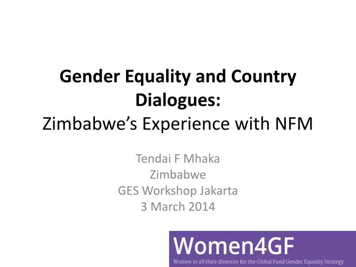 gender equality and country dialogues zimbabwe s experience with nfm