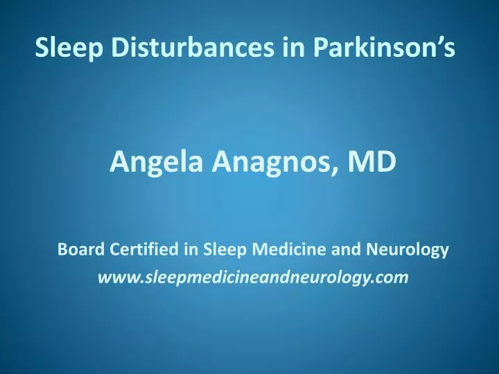 sleep disturbances in parkinson s