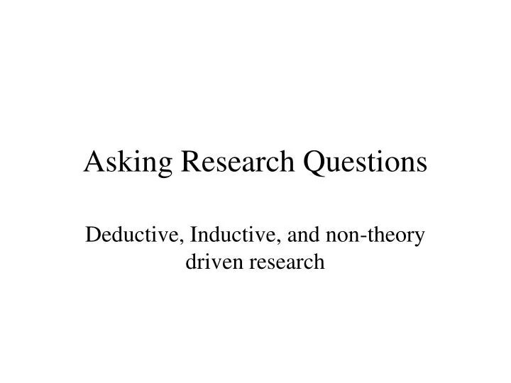 asking research questions