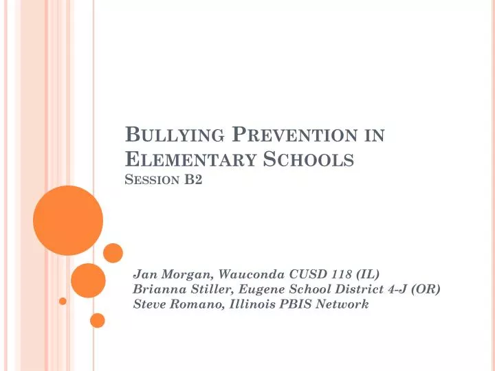 bullying prevention in elementary schools session b2