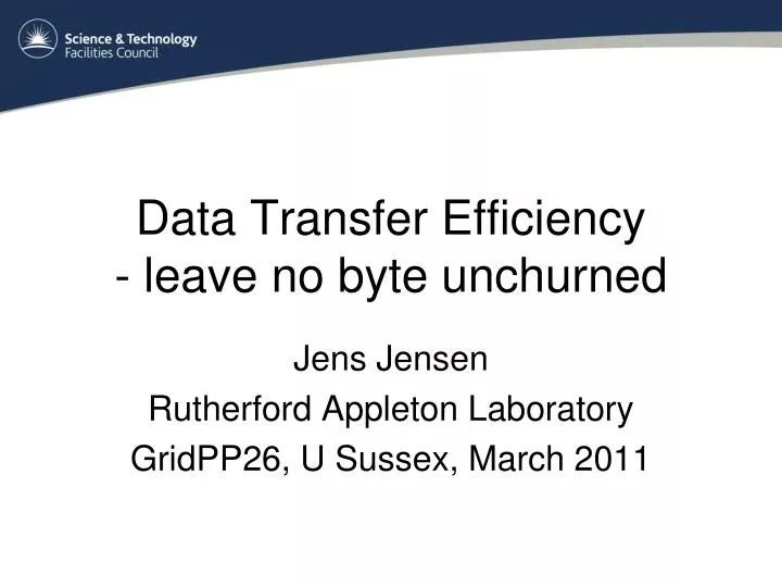data transfer efficiency leave no byte unchurned