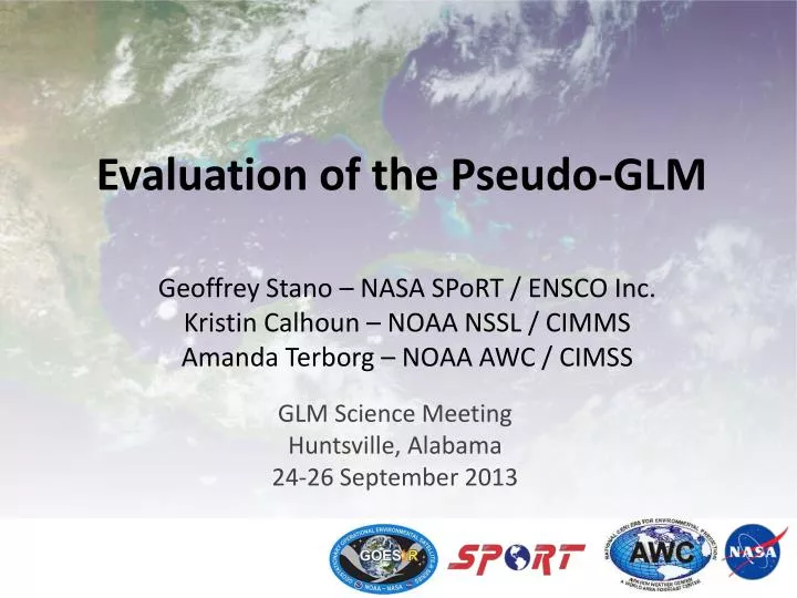 evaluation of the pseudo glm