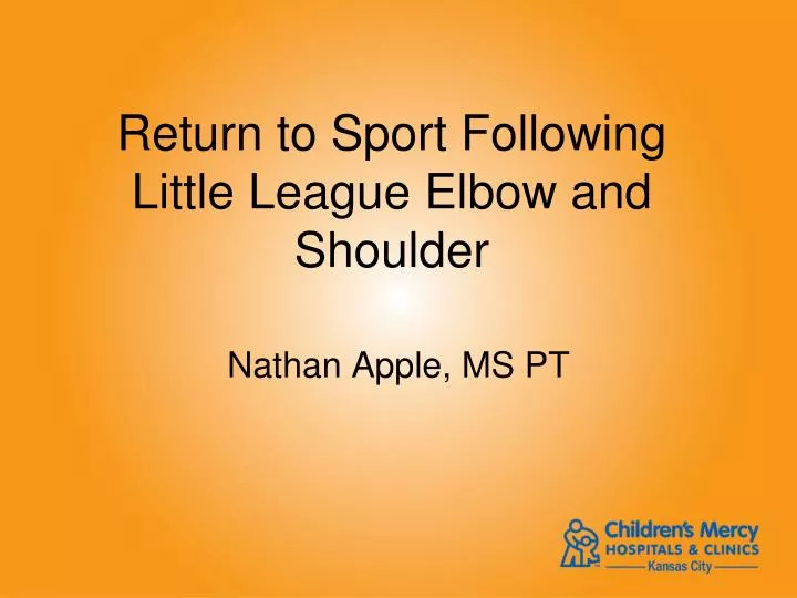 return to sport following little league elbow and shoulder