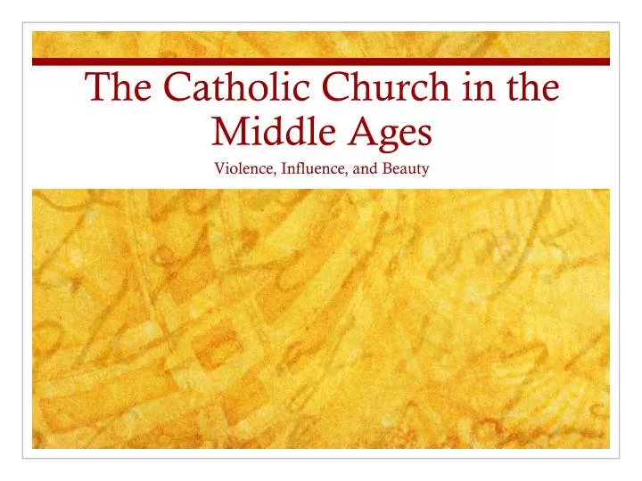 the catholic church in the middle ages