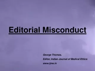 Editorial Misconduct