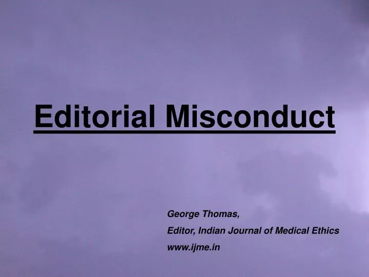 editorial misconduct