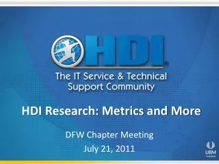 HDI Research: Metrics and More