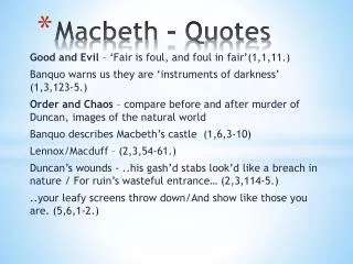 Macbeth - Quotes