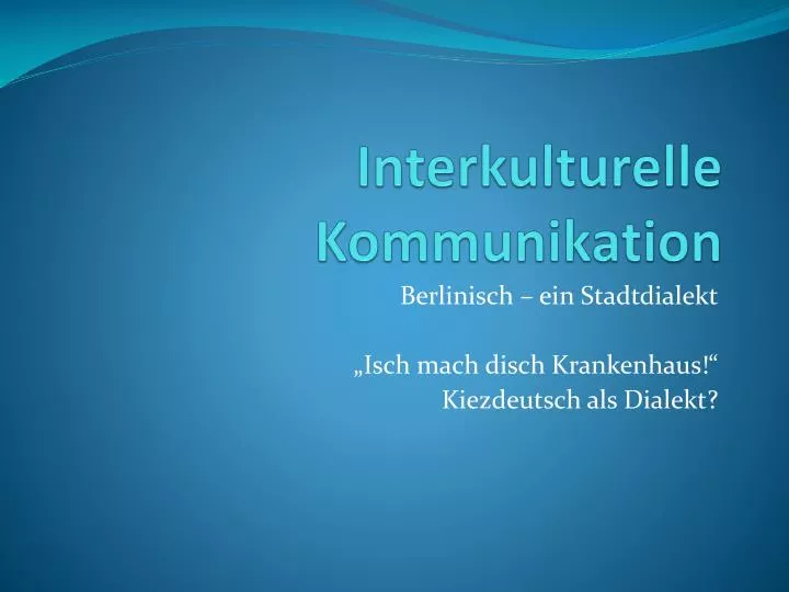 interkulturelle kommunikation