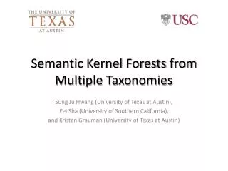 Semantic Kernel Forests from Multiple Taxonomies