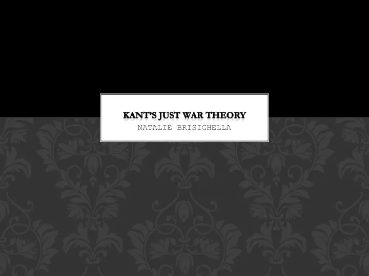 kant s just war theory