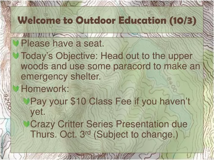 welcome to outdoor education 10 3