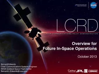 Overview for Future In-Space Operations October 2013