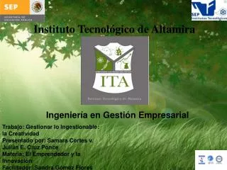 Trabajo : Gestionar lo Ingestionable : la Creatividad Presentado por: Samara Cortes v.