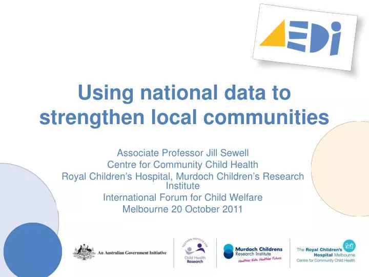 using national data to strengthen local communities