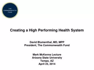 Creating a High Performing Health System