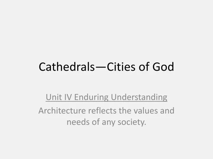 cathedrals cities of god