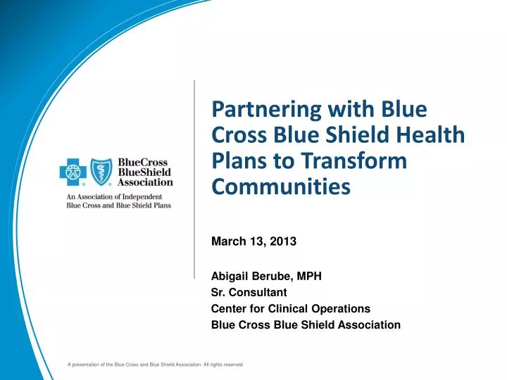 partnering with blue cross blue shield health plans to transform communities