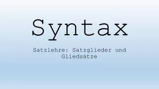 syntax