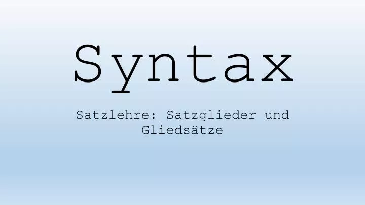 syntax