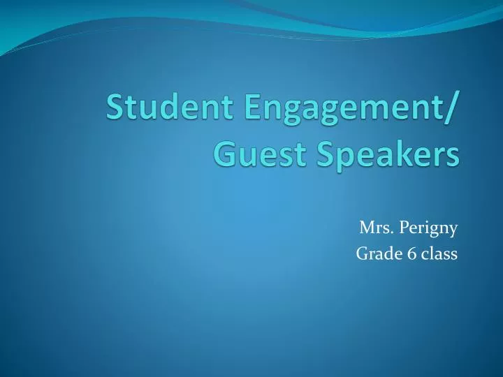 student engagement guest speakers