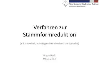 verfahren zur stammformreduktion