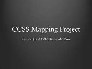 CCSS Mapping Project