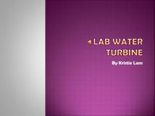 Lab water turbine