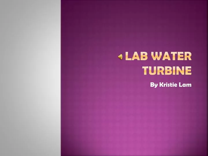 lab water turbine