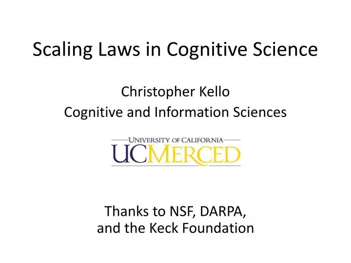 scaling laws in cognitive science