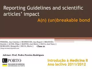 Reporting Guidelines and scientific articles’ impact