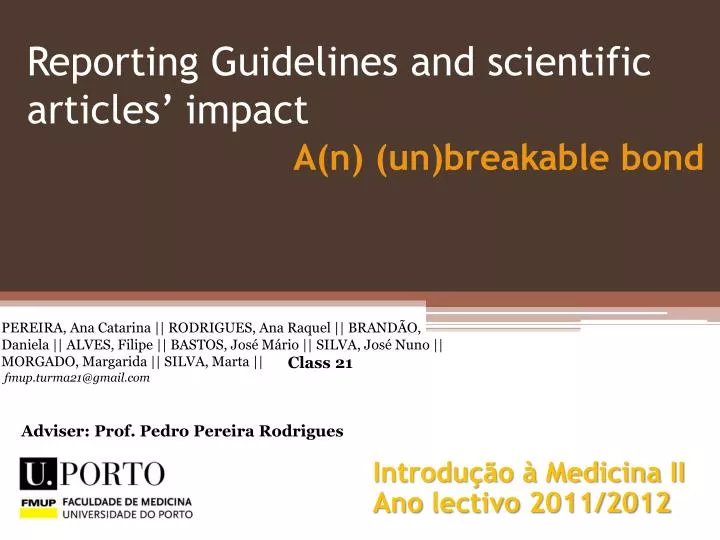 reporting guidelines and scientific articles impact