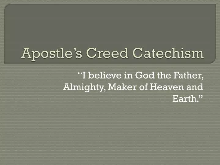 apostle s creed catechism
