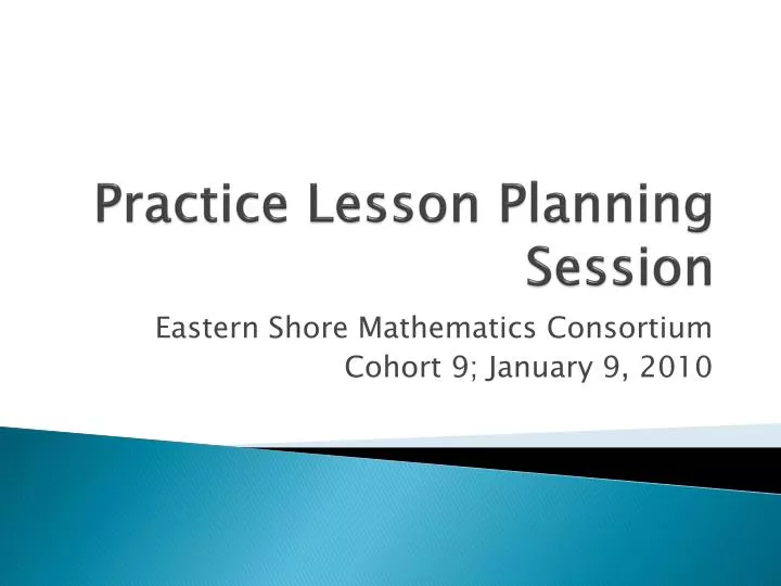 practice lesson planning session