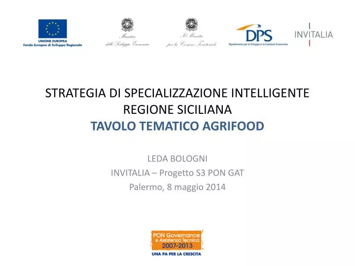 strategia di specializzazione intelligente regione siciliana tavolo tematico agrifood