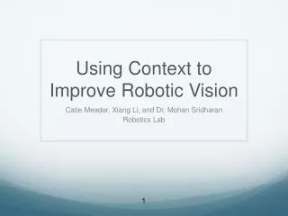 Using Context to Improve Robotic Vision