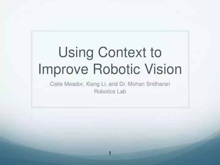 using context to improve robotic vision